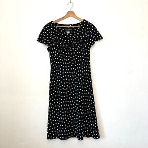 Vintage 90s – Boat Neck Polka Dot Midi Dress